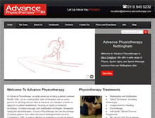 Tablet Screenshot of advance-physiotherapy.com
